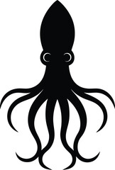 squid icon silhouette on white background.eps