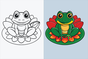 illustration of a frog coloring page 