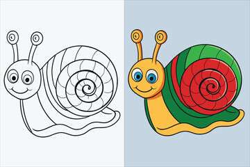 illustration of a snail coloring page