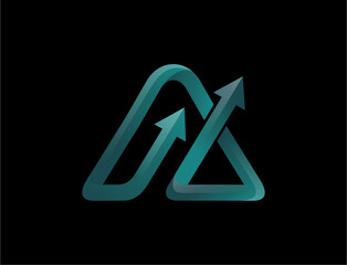 Abstract logo design with upward arrows for business branding