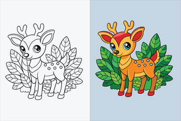 illustration of a dear coloring page