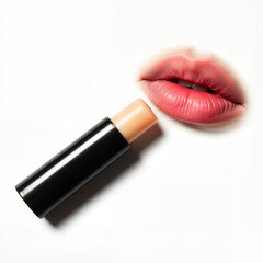 Obraz premium Lip balm stick for dry lips. Minimalist care accessory. Minimalist modern illustration