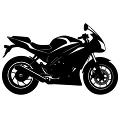Obraz premium A silhouette of a motorcycle on white background 