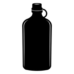  A silhouette of a water bottle on white background 