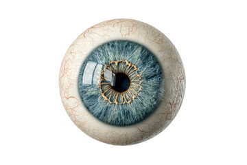 PNG Detailed close-up of a blue human eye with intricate pattern and veins