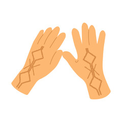 Soft yellow knitted gloves vector illustration in flat style. Hand drawn art perfect for autumn banners posters and social media seasonal design