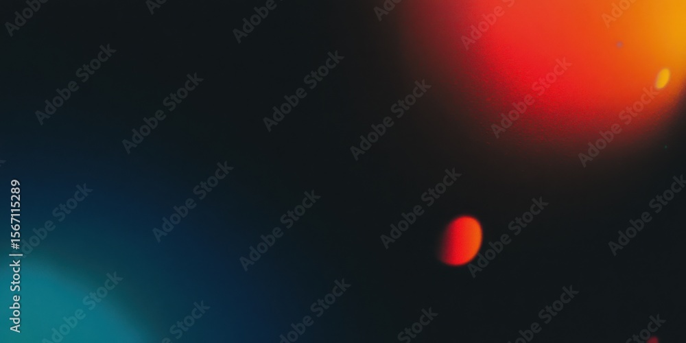 Poster abstract dark background with bright red and orange blurred lights. bokeh effect for modern design o