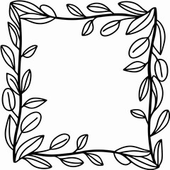 Vertical border made of olive branches forming square frame for invitations, social media posts, or brand identity design.