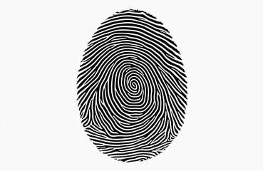 Abstract fingerprint illustration. Black, white design. Biometric security, identity, privacy, tech concepts. Human identification, authentication. Graphic for digital security, modern technology,