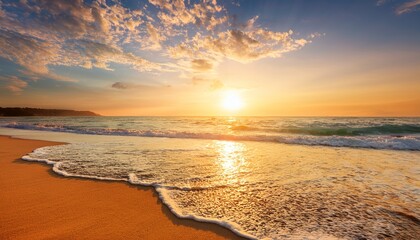 golden hour sunlight bathes a lush green meadow wildflowers in bloom a tranquil summer scene perfect for relaxation and escape scenery vibrant wildflowers