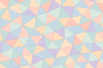 Abstract pastel geometric polygon pattern seamless background. Modern low poly mosaic texture. Soft color triangles. Trendy contemporary design for wallpaper, fabric, wrapping, digital decor.
