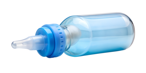 Blue Baby Bottle Isolated On transparent Background