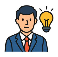 Colorful Icon — Modern Business Symbol, A vibrant vector illustration featuring clean lines and bold colors — ideal for corporate branding, office themes, editorial infographics, and digital UI.