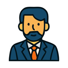 Colorful Icon — Modern Business Symbol, A vibrant vector illustration featuring clean lines and bold colors — ideal for corporate branding, office themes, editorial infographics, and digital UI.