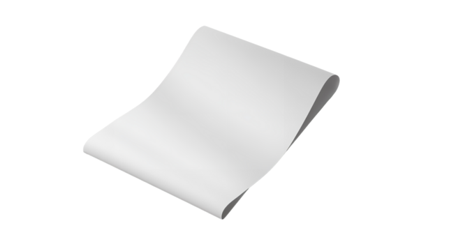 An immaculate white page curling elegantly symbolizing blank opportunity against a stark black on transparent background - Powered by Adobe