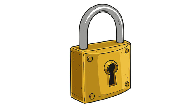 A secure, solid red padlock with its key, an isolated metal object symbolizing safety and protection