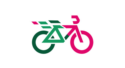 Round bicycle parking sign: a white background icon for cycling, sport, and travel