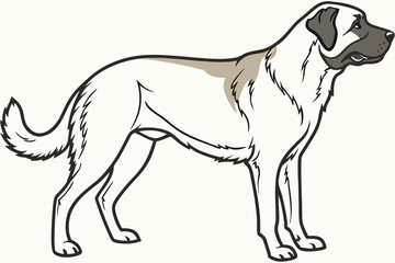 Majestic Anatolian Shepherd Dog Illustration Embodying Strength Loyalty and Independence a Beloved Guard Dog Depicted with Dignity and Grace