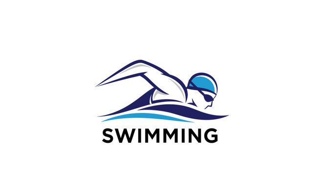 Dynamic Swimming Logo Design Abstract Swimmer Icon for Aquatic Sports, Competitions, or Clubs