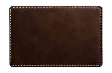 Fototapeta premium A leather placemat with stitched edges, offering a sophisticated look for a bachelor pad dining area.