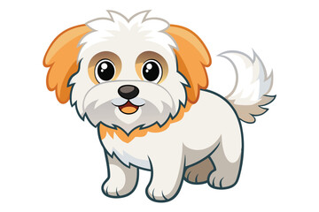 Adorable Cartoon Puppy with Big Eyes and Fluffy Fur A Playful and Heartwarming Image