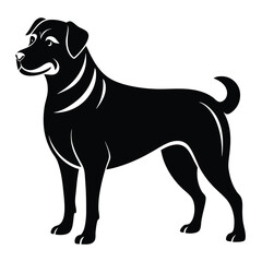 Stylized Silhouette of a Muscular Dog Standing Proudly A Striking Vector Illustration of Canine Beauty and Strength