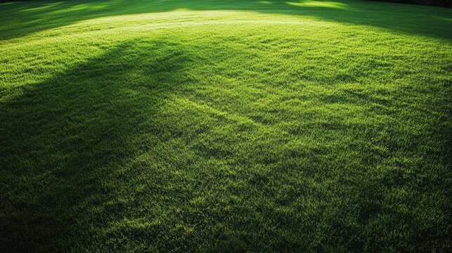 Lush green grass lawn background for landscaping and outdoor design projects imagery usage