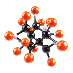 Molecular structure representation abstract lab model visualization isolated on transparent background