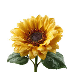 Vibrant sunflower bloom nature garden floral isolated on transparent background