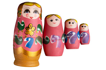 Russian nesting dolls. Matryoshka dolls PNG