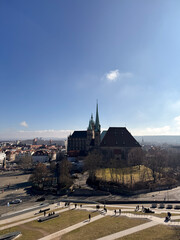 Top view of the German city of Erfurt