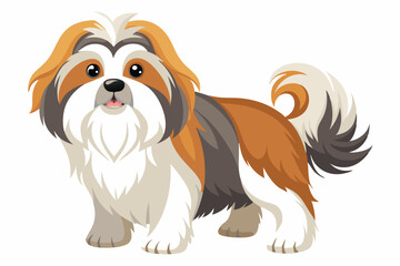 Adorable Shih Tzu Illustration A Charming Depiction of a Beloved Breed with its Distinctive Features and Sweet Expression