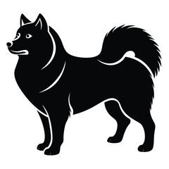 Majestic Finnish Spitz Dog Silhouette A Striking Vector Illustration of Breed Specific Features and Elegant Design Elements Perfect for Canine Enthusiasts