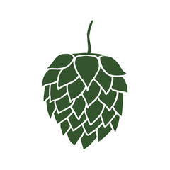 Cone malt hand sketch. Hand drawn brewery plant vector illustration on isolated white background.  Blossoming hop flower seed, cereal, beer ingredient. Design element for logo, label, card, bar