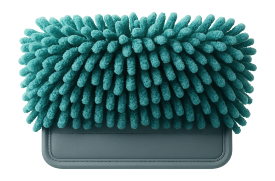 Chenille mop head with fluffy noodles for collecting pet hair from carpets in a pet-friendly home.
