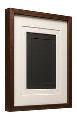 Wall photo frame with interchangeable mats for versatile photo arrangements in a living room.