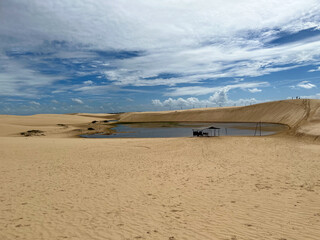 Brazil, Atins - 2023, May: sand dunes and lagoon in Lençóis Maranhenses 