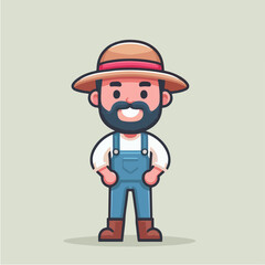 vector character of a smiling field style flat design