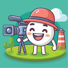 vector character of a smiling field style flat design