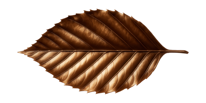 Bronze beech leaf with a glossy finish and pointed tip