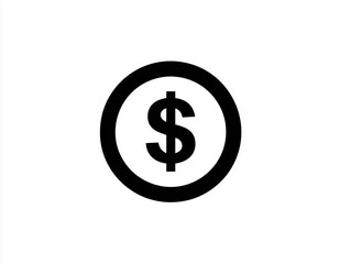 Obraz premium Minimalist dollar sign icon in a circle, and a dollar bill icon. Represents money, finance, currency, payment, and wealth. Ideal for business, banking, and economic themes. Simple and clean design.