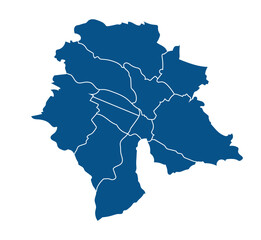 Map of Zurich city with districts