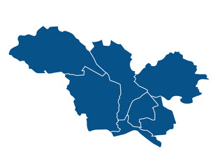 Map of Schaffhausen city with districts