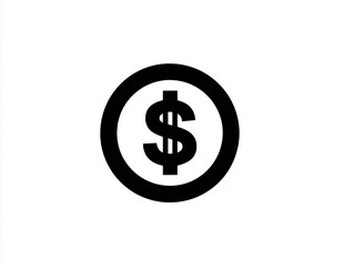 Obraz premium Minimalist dollar sign icon in a circle, and a dollar bill icon. Represents money, finance, currency, payment, and wealth. Ideal for business, banking, and economic themes. Simple and clean design.