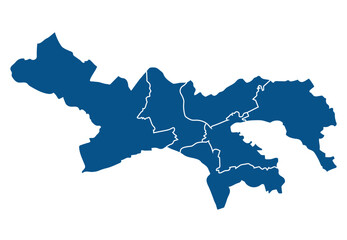 Fototapeta premium Map of Lucerne city with districts