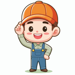 vector character of a smiling field style flat design