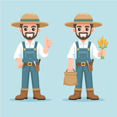 vector character of a smiling field style flat design