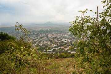 Landscape view from Mount Mashuk to the city Pyatigorsk