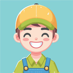 vector character of a smiling field style flat design
