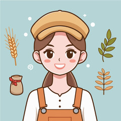 vector character of a smiling field style flat design